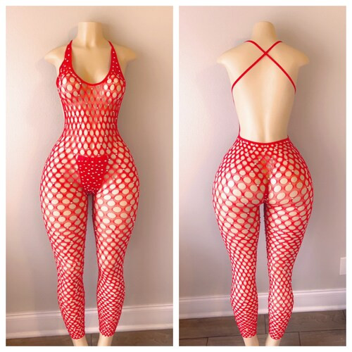 purple fishnets outfit