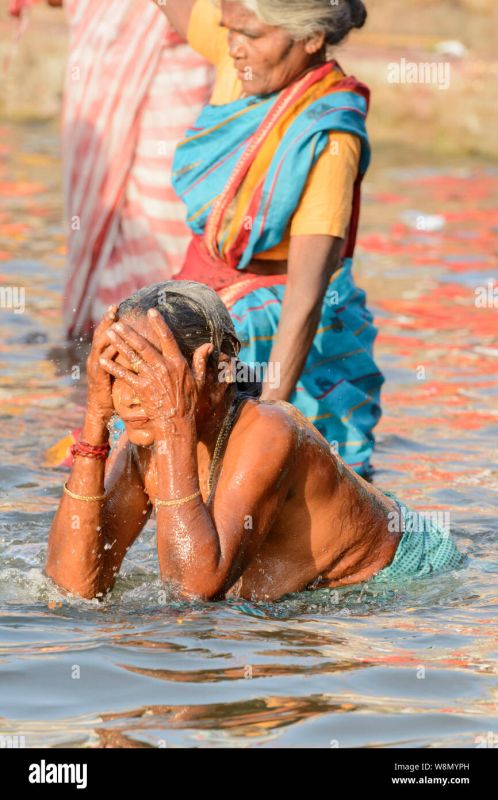 bathing in india sea