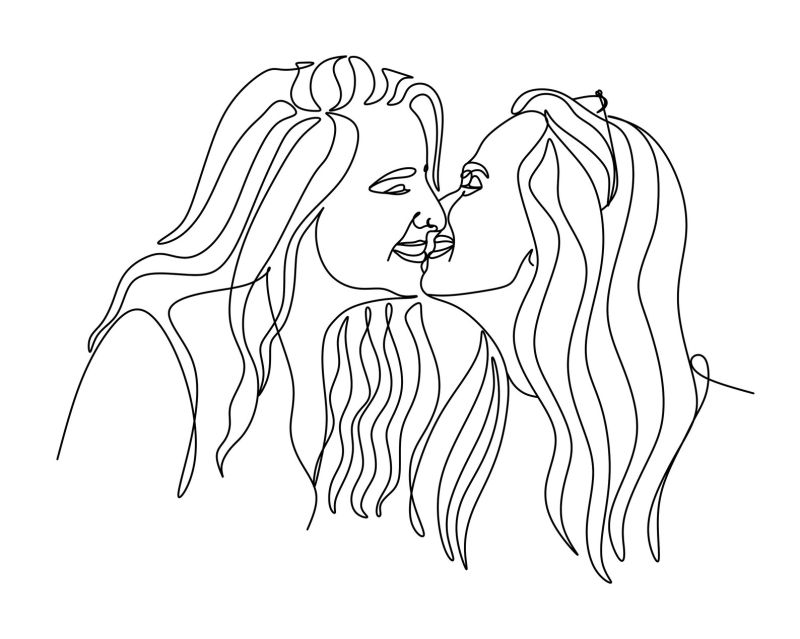 draw kissing lips