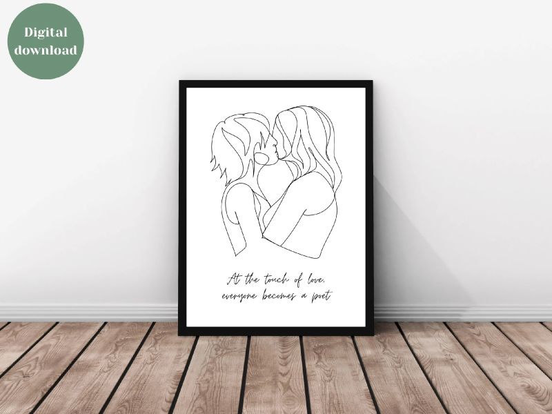 gay couple drawing line art