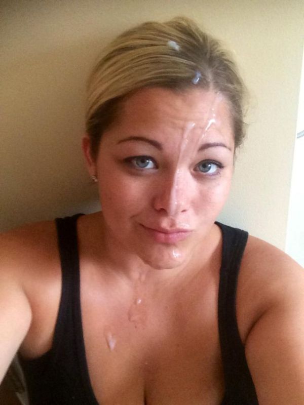 mature after cum facial selfie