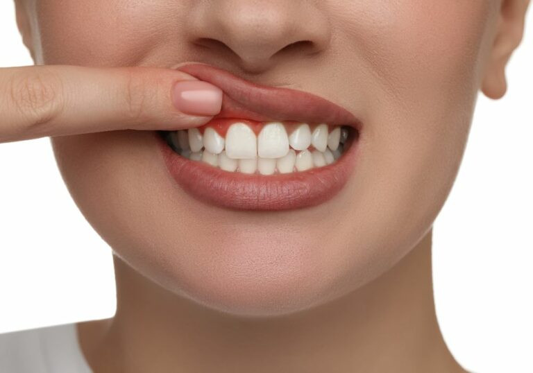 gum growing inside broken tooth