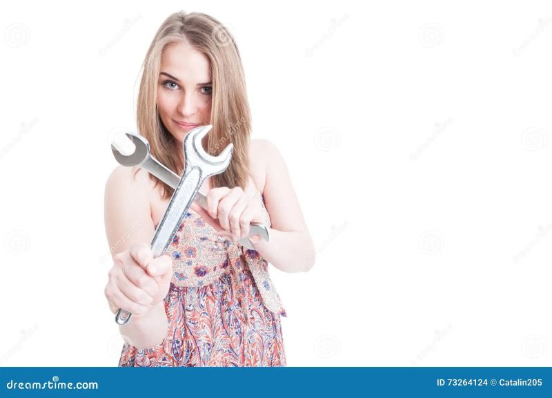 pipe wrench using photo holding with one and tightening with another